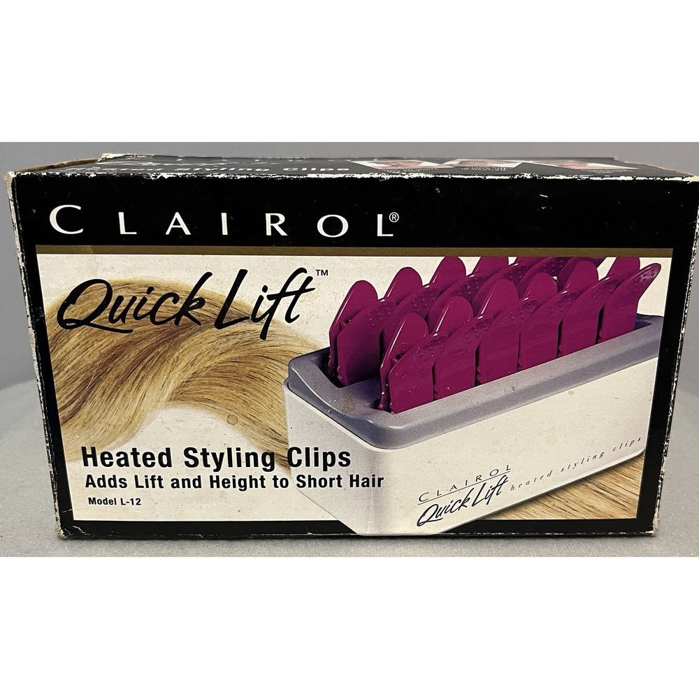 Clairol Quick Lift Heated‎ Styling Clips Vintage 1993 Working Complete Set L-12 - Picture 4 of 9